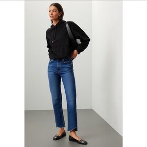 rag & bone Distressed Blue Cropped Jeans